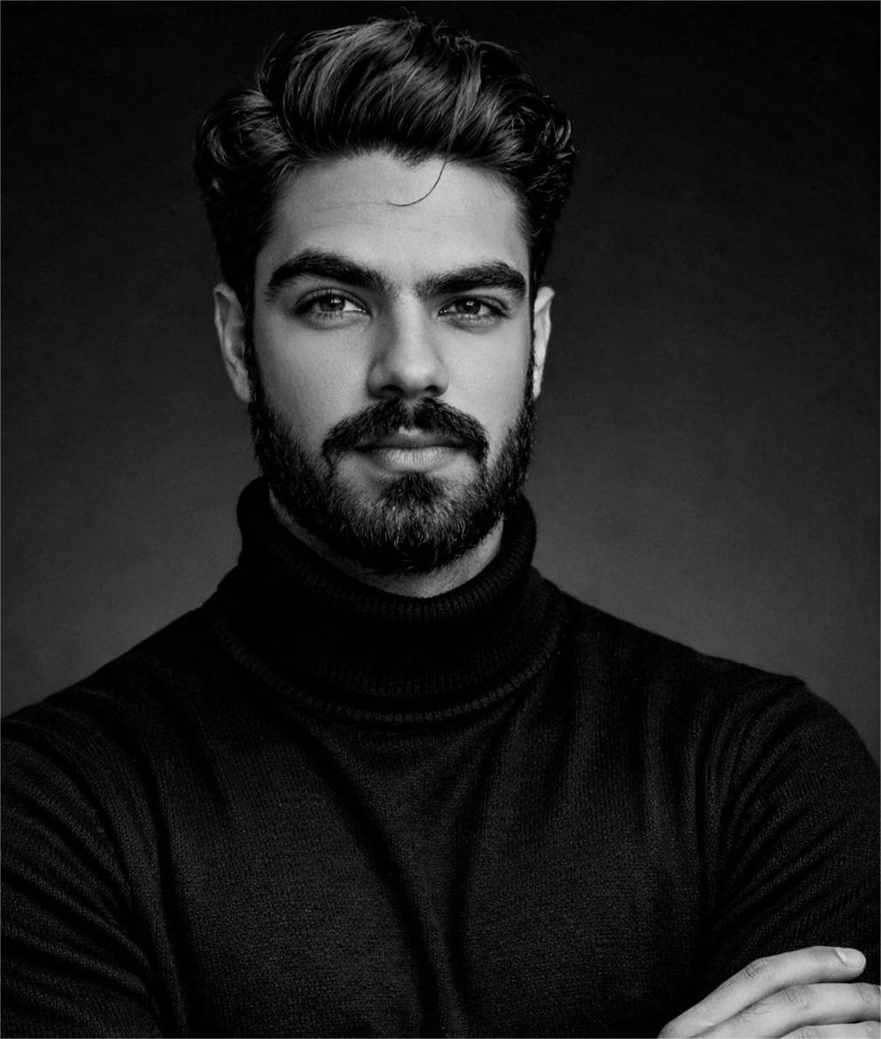 Intense gaze and sleek style